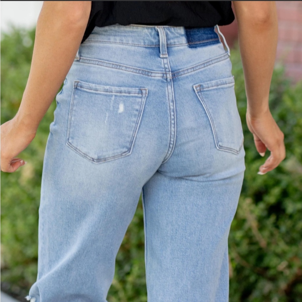 Vervet Blue High-Waist Straight Leg Gap Jeans Casual Fall Denim 31